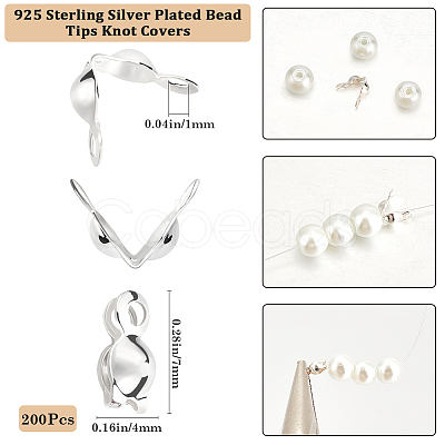 200Pcs Brass Bead Tips Knot Covers KK-BBC0015-90S-03-1