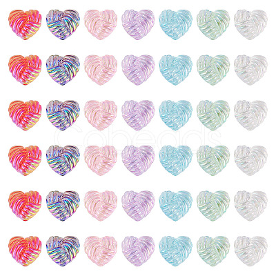 35Pcs UV Plating Iridescent Acrylic Beads OACR-TA0004-20-1