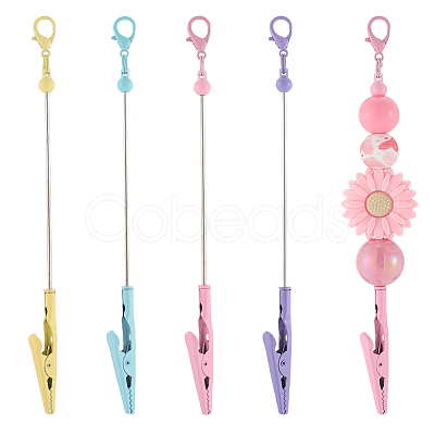 4Pcs 4 Colors Alloy Bracelet Tool Jewelry Helper Beadable Alligator Clip AJEW-SP0001-71A-1