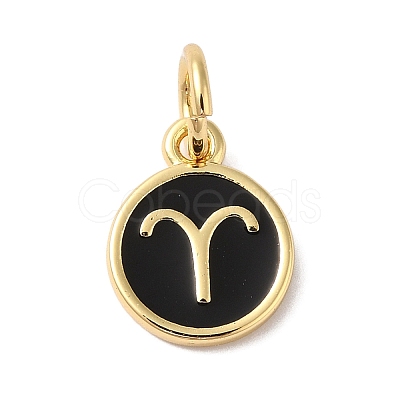 Real 18K Gold Plated Brass Enamel Charms KK-L216-001G-J01-1