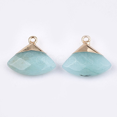 Electroplate Natural White Jade Pendants X-G-T112-04F-1