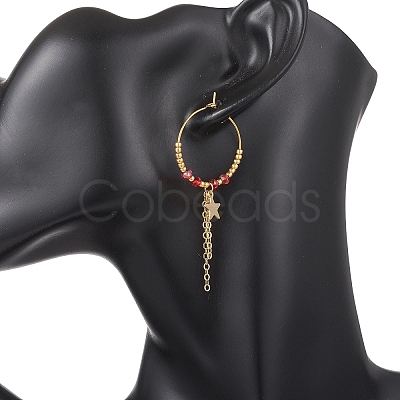 Star Glass Hoop Earrings EJEW-MZ00673-02-1