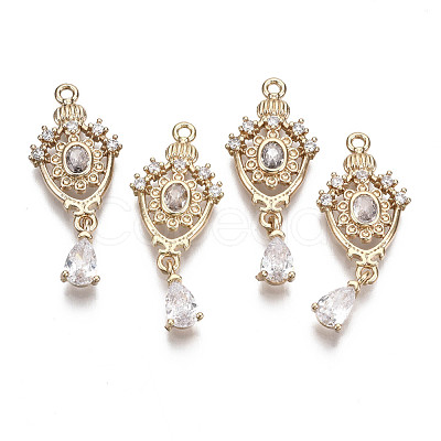 Brass Micro Pave Cubic Zirconia Links X-KK-R111-041-B01-1