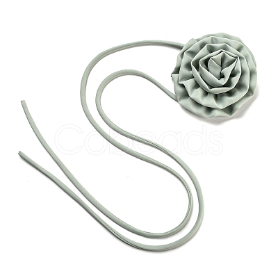 Fabric Rose Tie Choker Necklaces for Women LS-NJEW-Z022-01K-1