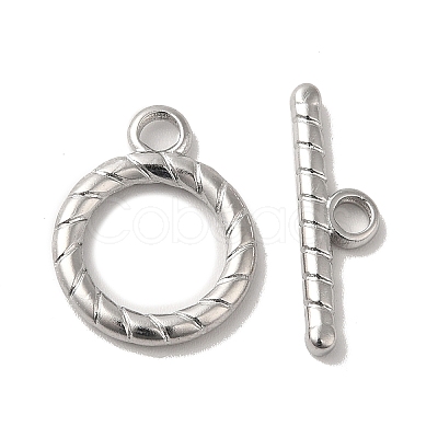 Non-Tarnish 304 Stainless Steel Toggle Clasps STAS-H212-14P-1