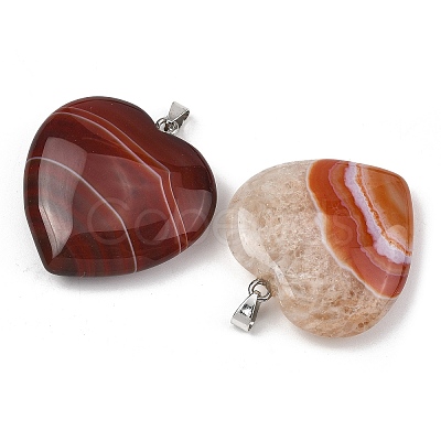 Natural Banded Agate Pendants GG-K002-12A-19-1