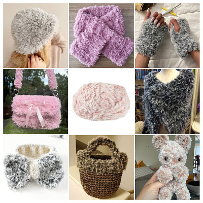 Super Bulky Imitation Fur Polyester Yarn OCOR-TAC0016-36A-1