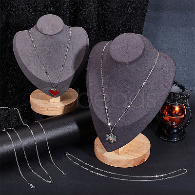 20Pcs 304 Stainless Steel Cable Chain Necklaces Set STAS-SC0006-22P-1