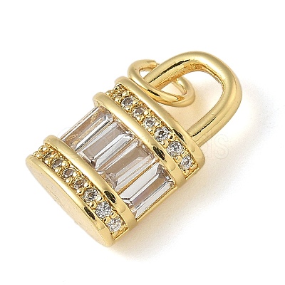 Rack Plating Brass Micro Pave Cubic Zirconia Pendants KK-K392-47G-1