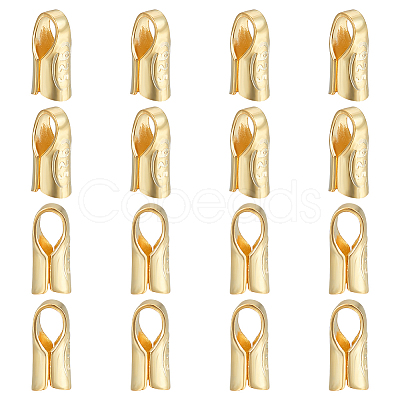 16Pcs S925 Sterling Silver Cord End STER-BC0003-05G-1