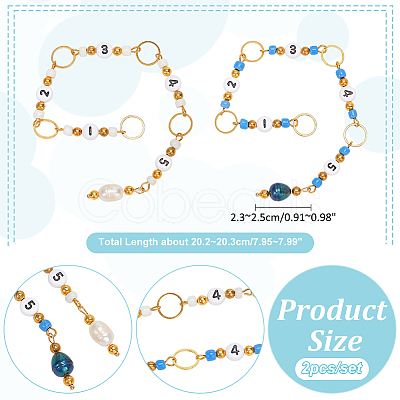 Acrylic Beaded Knitting Row Counter Chains HJEW-AB00591-1