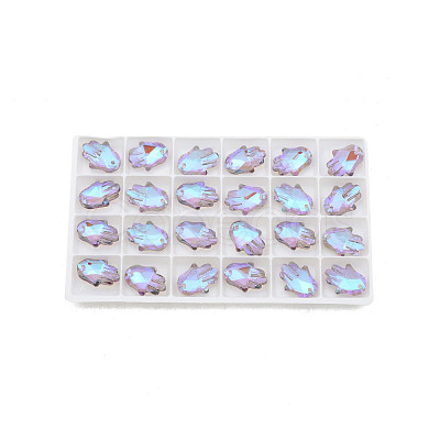 Electroplate Faceted Glass Pendants EGLA-N006-055-1