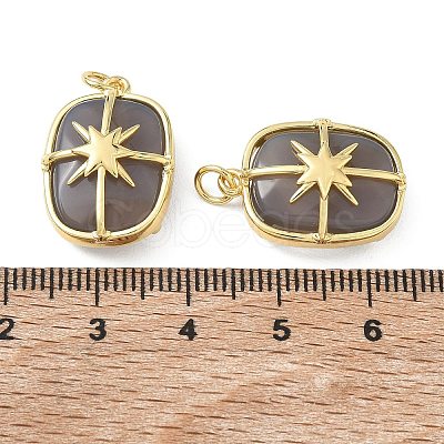 Brass & Natural Grey Agate Pendants GG-CBAD360-19G-01-1