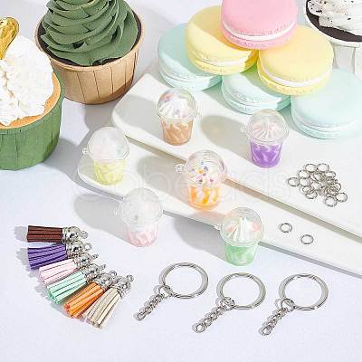 SUNNYCLUE Imitation Milk Tea Keychain Making Kit DIY-SC0020-69-1