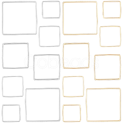 Square Brass Linking Rings KK-SC0001-76-1
