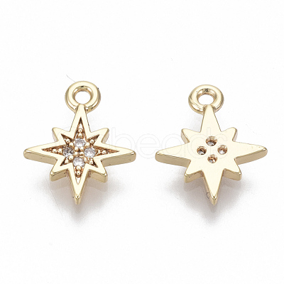 Brass Micro Pave Cubic Zirconia Charms KK-S348-498-NF-1