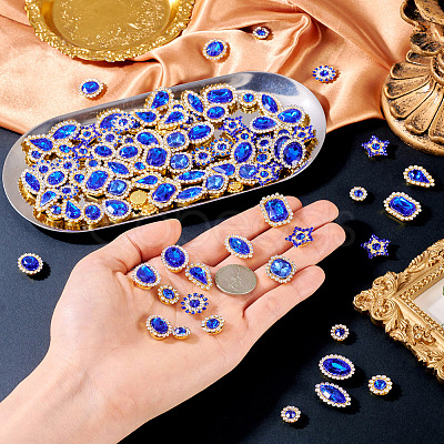 100Pcs Teardrop/Heart/Star Sew on Rhinestones GACR-TA0001-07D-1