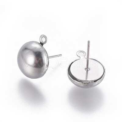 Non-Tarnish 304 Stainless Steel Stud Earring Findings STAS-E464-01B-P-1