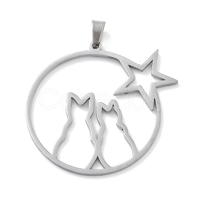 304 Stainless Steel Pendants STAS-I327-02P-03-1