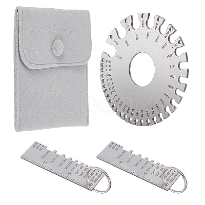 2 Styles Stainless Steel Wire Gauge Measurement Tool Sets DIY-GA0007-71-1