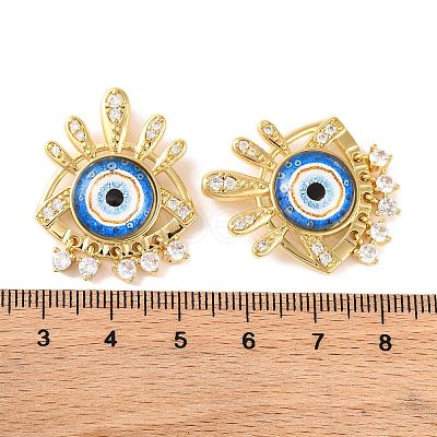 Rack Plating Brass Micro Pave Cubic Zirconia Pendants KK-H486-22G-01-1