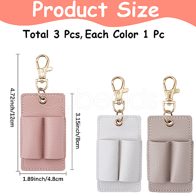 3Pcs PU Keychains KEYC-CL0001-49A-1