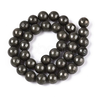 Natural Pyrite Beads Strands G-S249-01-10mm-1
