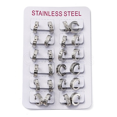 304 Stainless Steel Polishing effect Hoop Earrings EJEW-M001-14P-1
