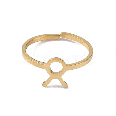 Real 18K Gold Plated 304 Stainless Steel Adjustable Finger Ring RJEW-L115-01G-05-1
