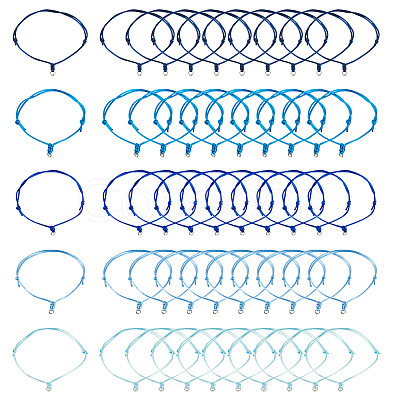 50Pcs 5 Colors Adjustable Nylon Cord Bracelet Making BJEW-TA00670-1
