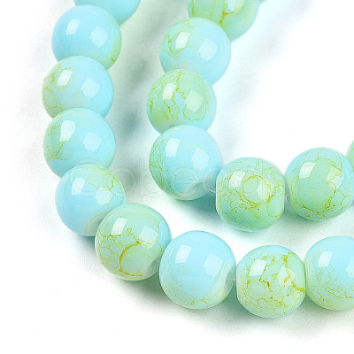 Baking Paint Glass Beads Strands DGLA-N003-8mm-C04-1