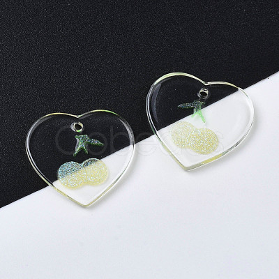 Transparent Resin Pendants RESI-N030-002B-1