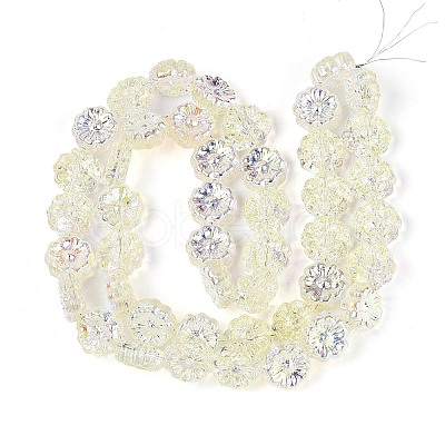 Electroplate Transparent Glass Beads Strands EGLA-N055-01I-1