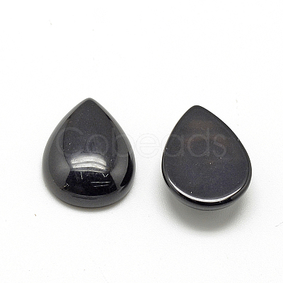 Natural Black Stone Cabochons X-G-R417-13x18-46-1