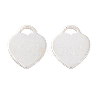 925 Sterling Silver Blank Heart Charms X-STER-F057-03S-02-1
