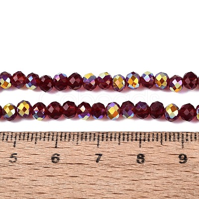 AB Color Plated Transparent Glass Rondelle Beads Strands EGLA-T029-4mm-10C-1