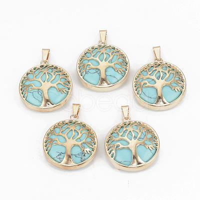 Synthetic Turquoise Pendants G-S292-10B-G-1