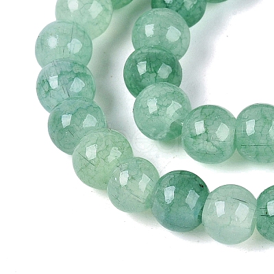 Ombre Effect Dyed Crackle Glass Beads Strands GLAA-Q106-01A-B04-1