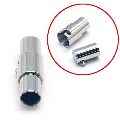 Tarnish Resistant 304 Stainless Steel Locking Tube Magnetic Clasps STAS-E006-65-1