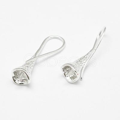 Brass Earring Hooks KK-F714-04S-1