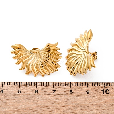 304 Stainless Steel Stud Earrings for Women EJEW-F357-03G-02-1