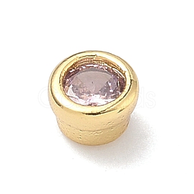Flat Round Brass Micro Pave Cubic Zirconia Cabochons KK-P345-13G-A-1