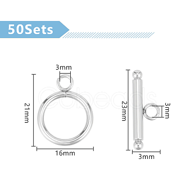 304 Stainless Steel Toggle Clasps STAS-UN0001-12-1