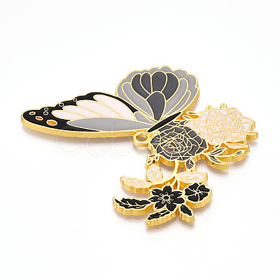 Rack Plating Alloy Enamel Big Pendants LS-ENAM-N056-399A-G-1