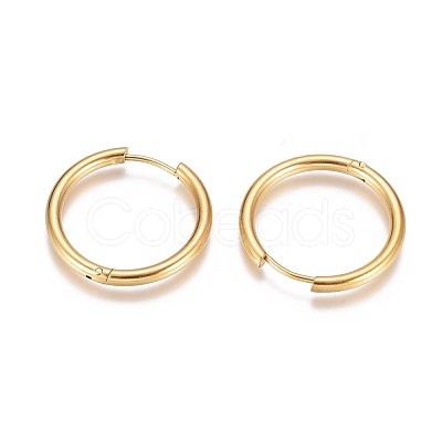 Ion Plating(IP) 304 Stainless Steel Huggie Hoop Earrings EJEW-G272-01-20mm-G-1