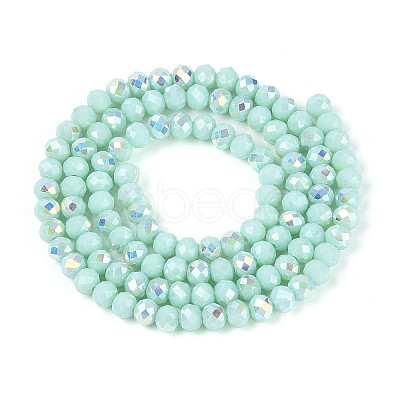 AB Color Plated Opaque Glass Rondelle Beads Strands EGLA-T029-4mm-09H-1