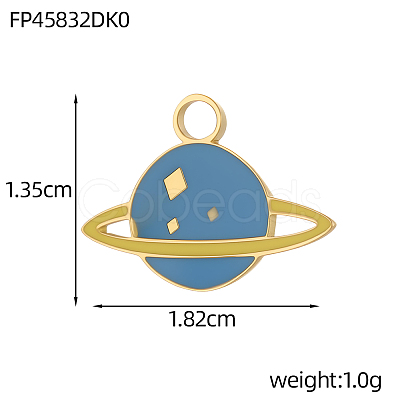 304 Stainless Steel Enamel Pendants STAS-OY013-68G-1