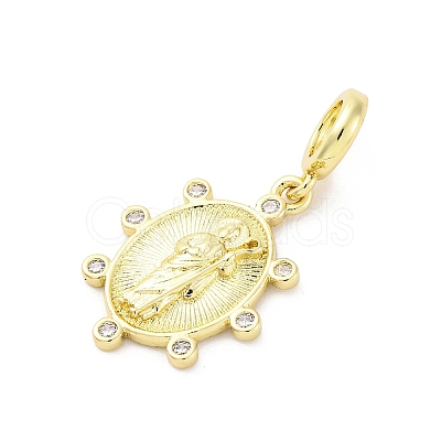 Brass Micro Pave Cubic Zirconia European Dangle Charms KK-D325-25G-03-1