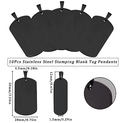 10Pcs Stainless Steel Stamping Blank Tag Big Pendants FIND-SC0010-68-1
