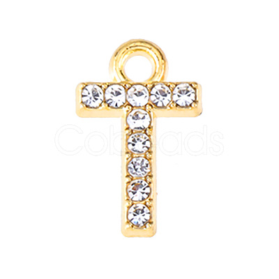 Golden Tone Alloy Rhinestone Pendants PW-WGCC773-20-1